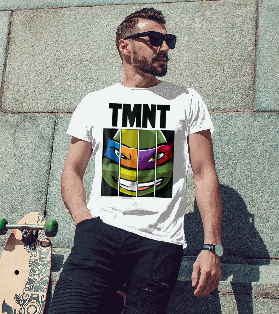 TMNT Turtle Faces Colorful Bandana Mashup T-Shirt