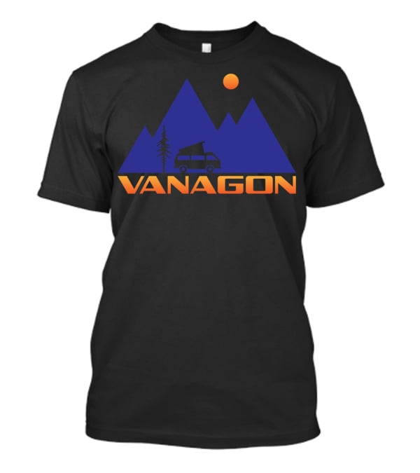 Vanagon Camper Van Mountain Sunset Scene T-Shirt