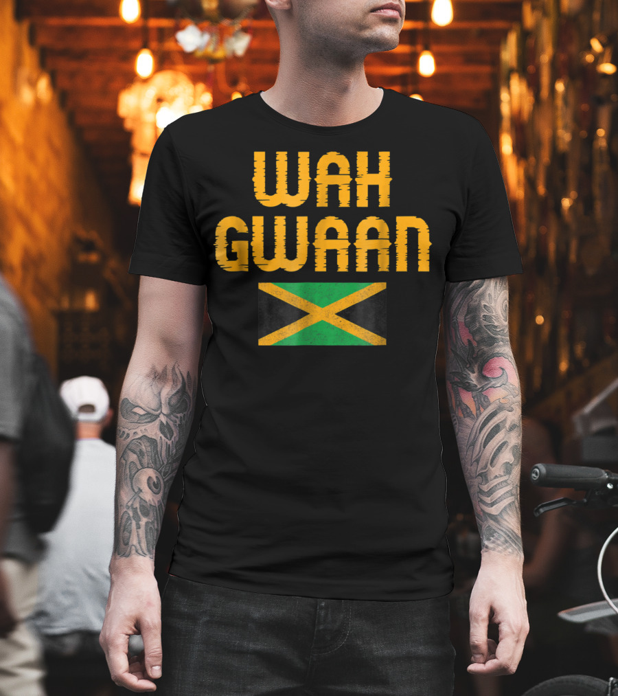 Wah Gwaan Jamaican Flag Banner T-Shirt