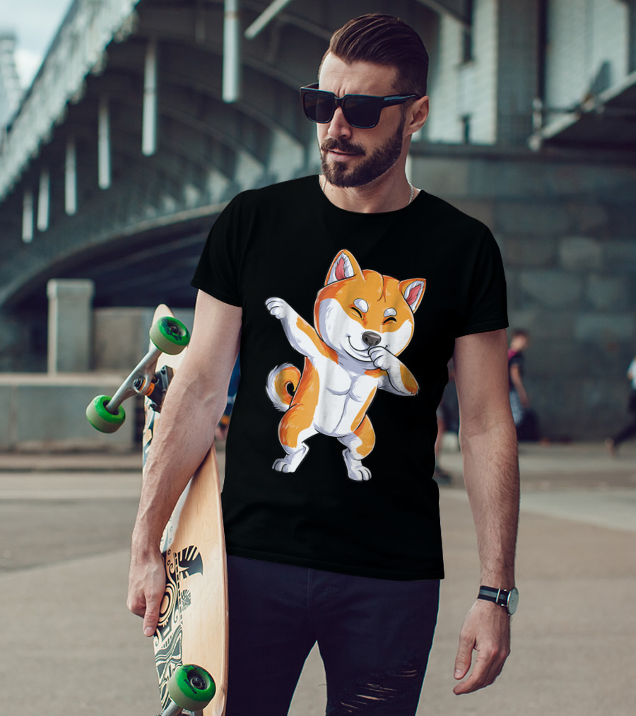 Dabbing Shiba Inu Kids Boys Puppy Dance T-Shirt