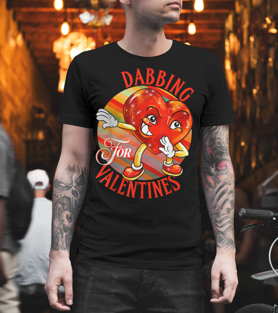 Dabbing Heart For Valentines Vintage Sunrise T-Shirt