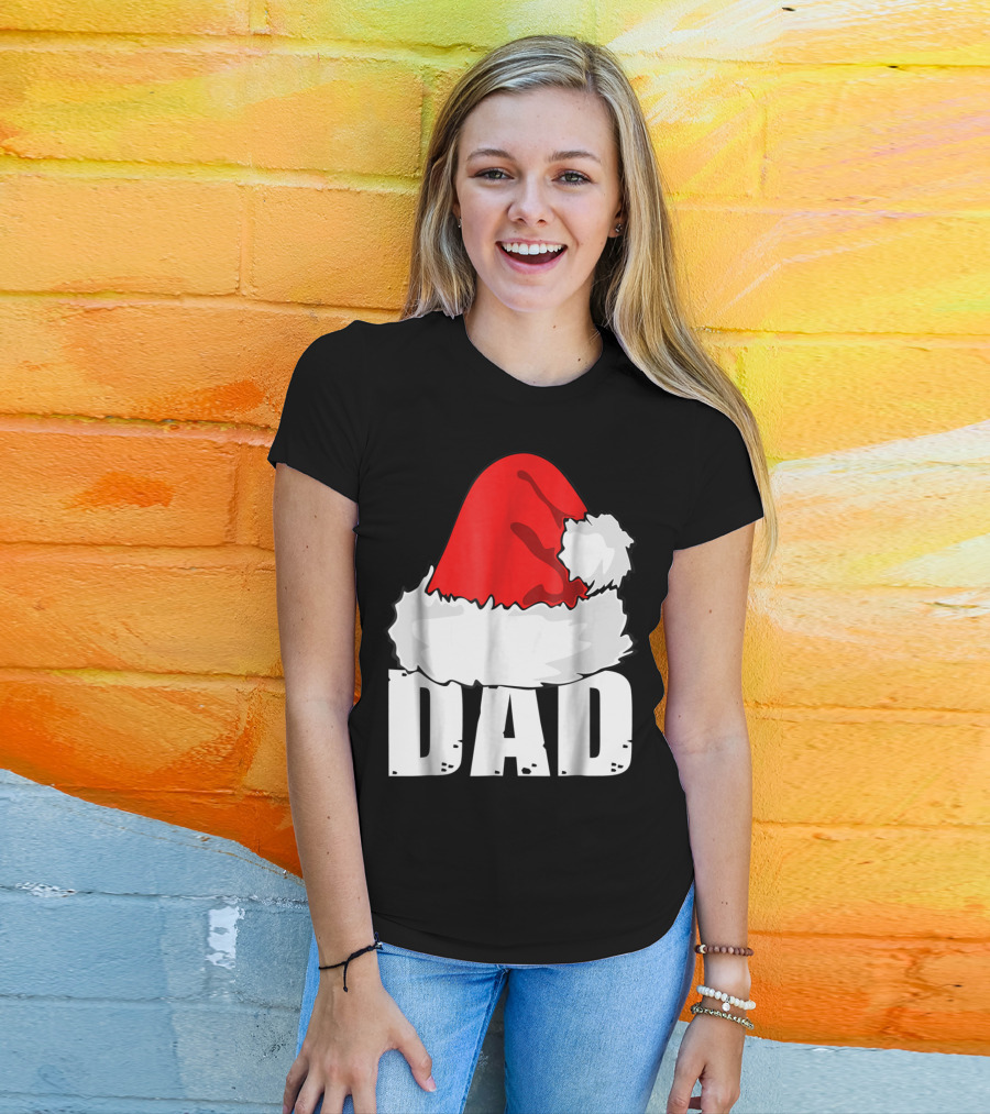 Dad Christmas Santa Hat Family T-Shirt