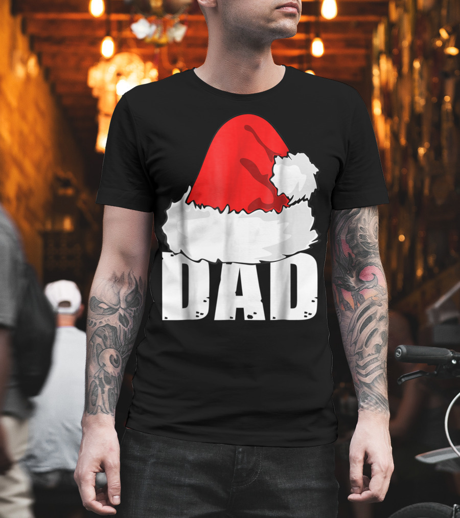 Dad Christmas Santa Hat Family T-Shirt