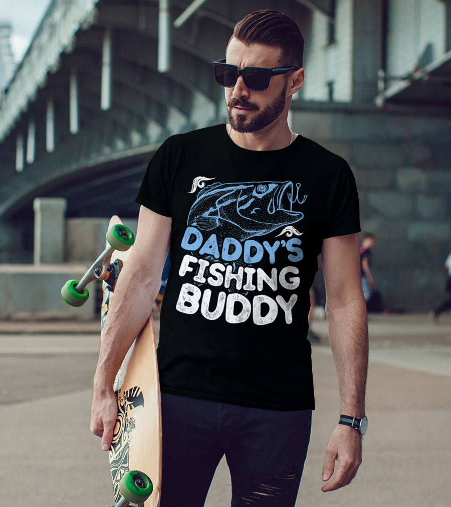 Daddy's Fishing Buddy Kids Fishing Fish Hook Fun T-Shirt