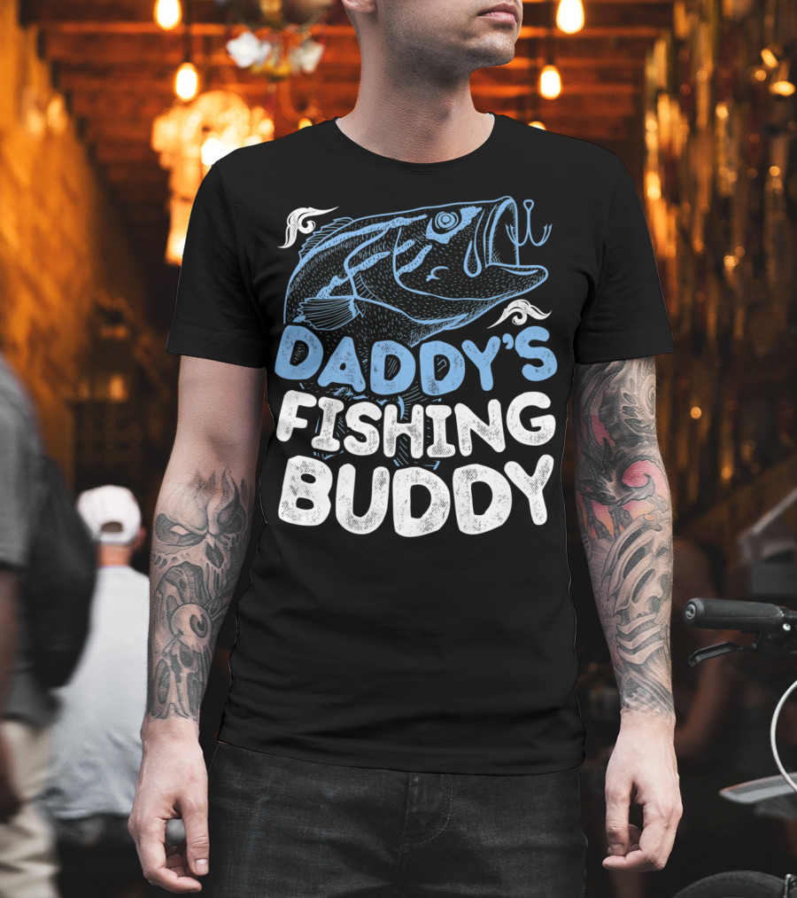 Daddy's Fishing Buddy Kids Fishing Fish Hook Fun T-Shirt