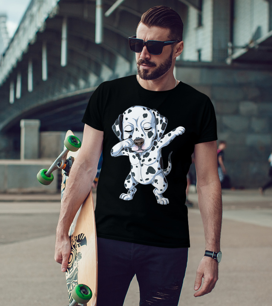 Dalmatian Dabbing Dog Lover Kids Boys Dab T-Shirt