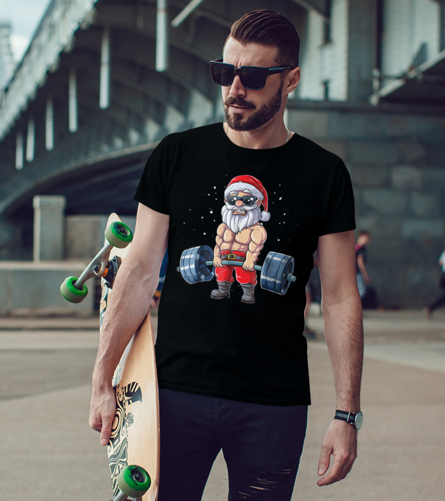 Santa Deadlift Fitness Christmas Gym Xmas Men T-Shirt