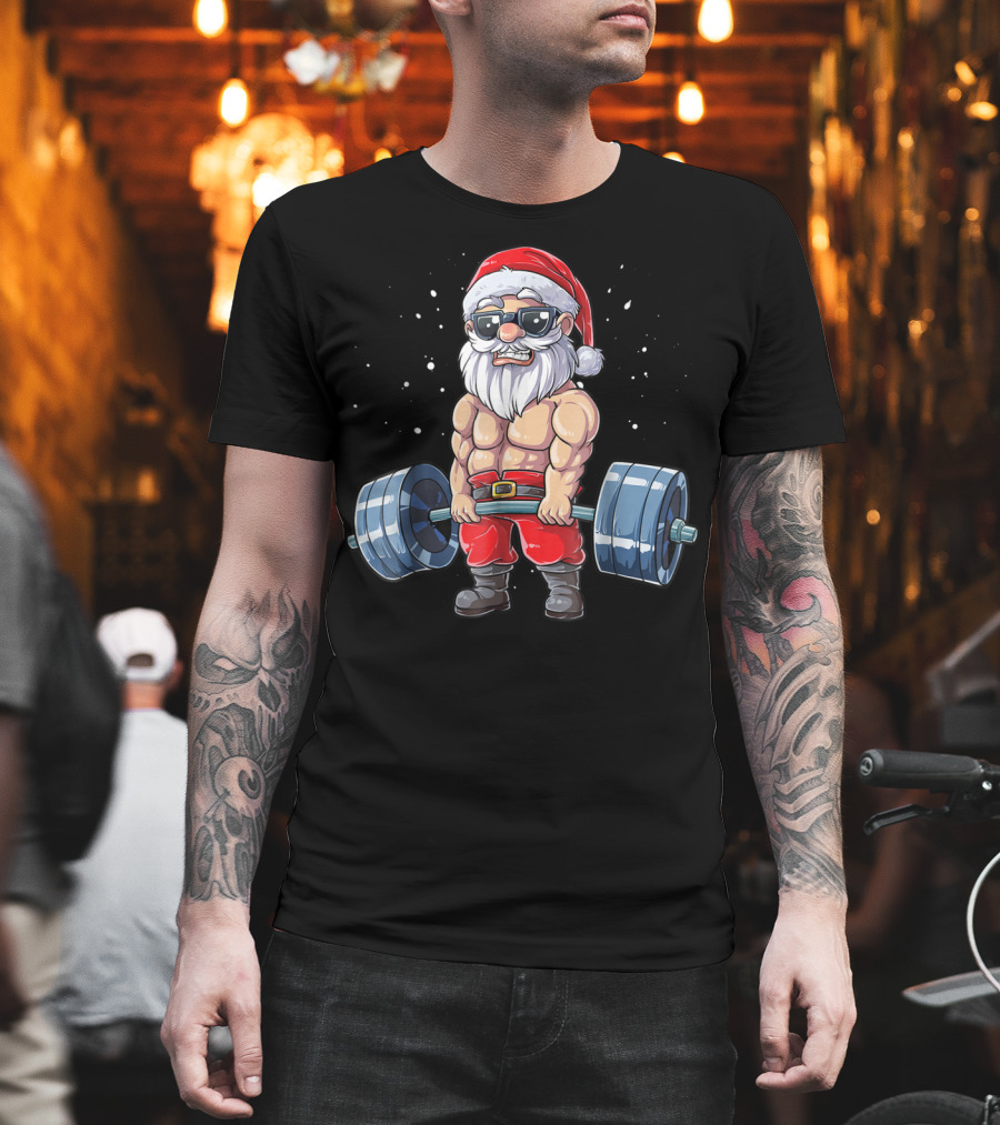 Santa Deadlift Fitness Christmas Gym Xmas Men T-Shirt