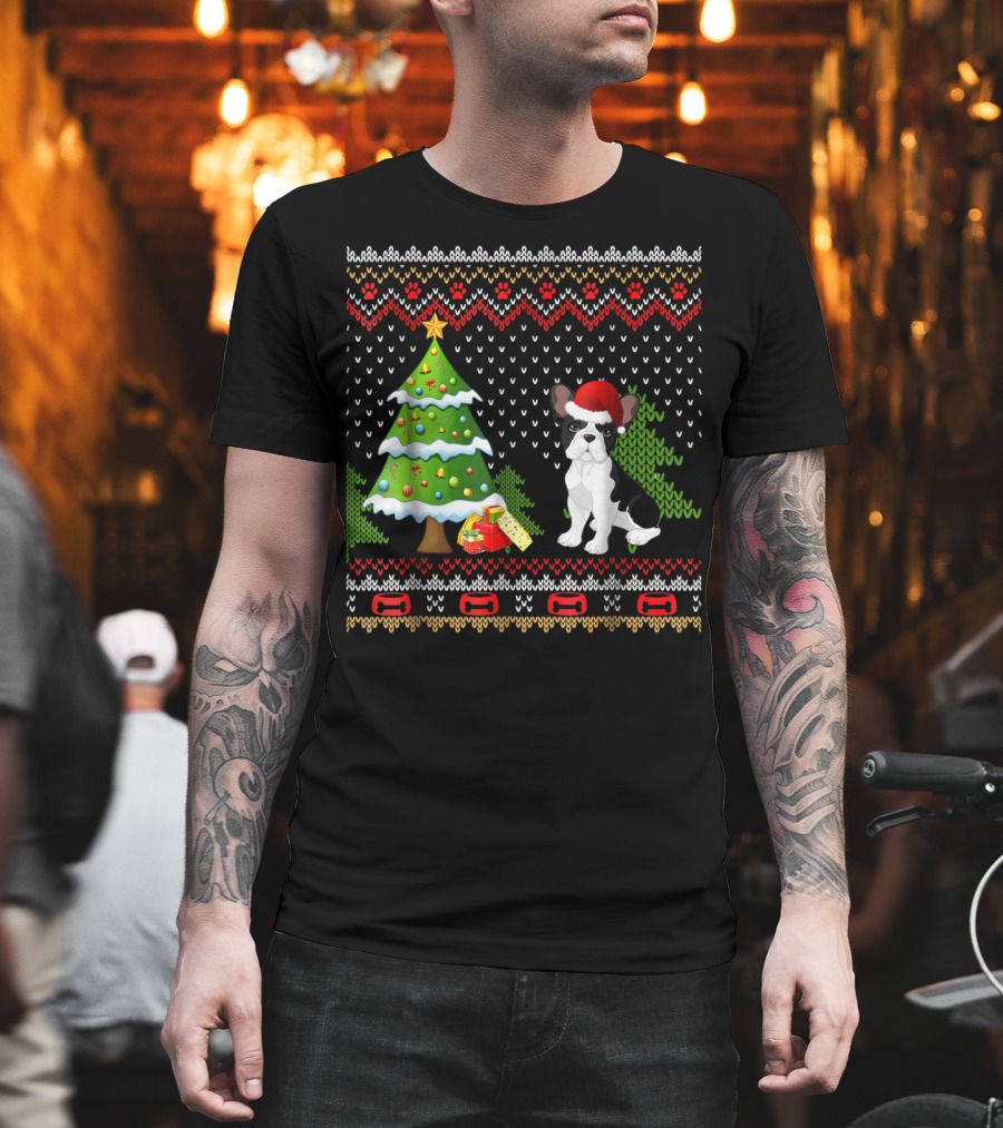 French Bulldogs Santa Christmas Tree Presents Holiday T-Shirt