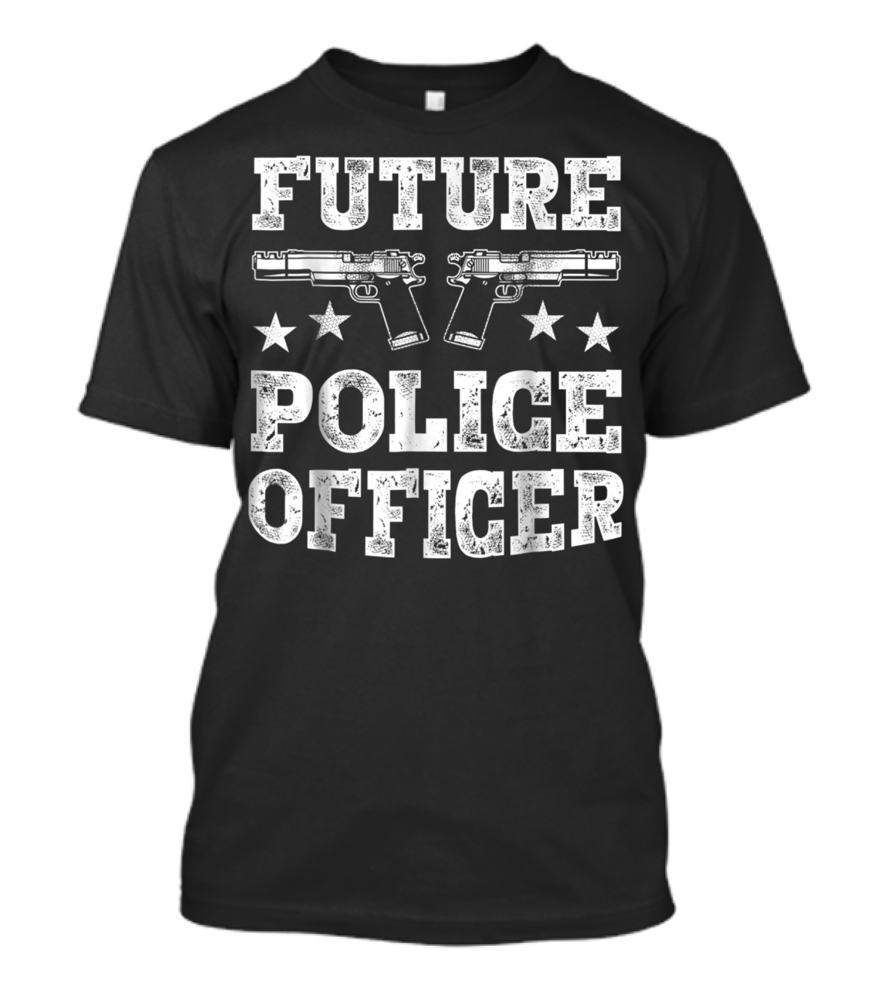 Future Police Officer Two Pistols Stars T-Shirt