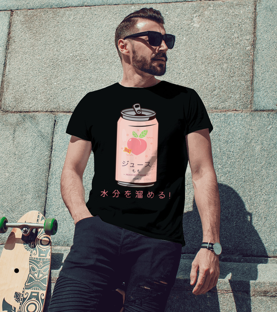 90s Japanese Aesthetic Peach Soft Drink Juice Can 150ML T-Shirt