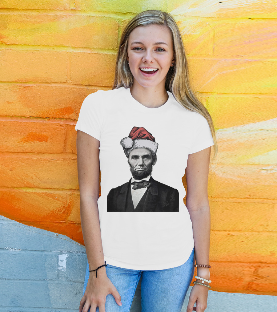 Abraham Lincoln Santa Hat T-Shirt