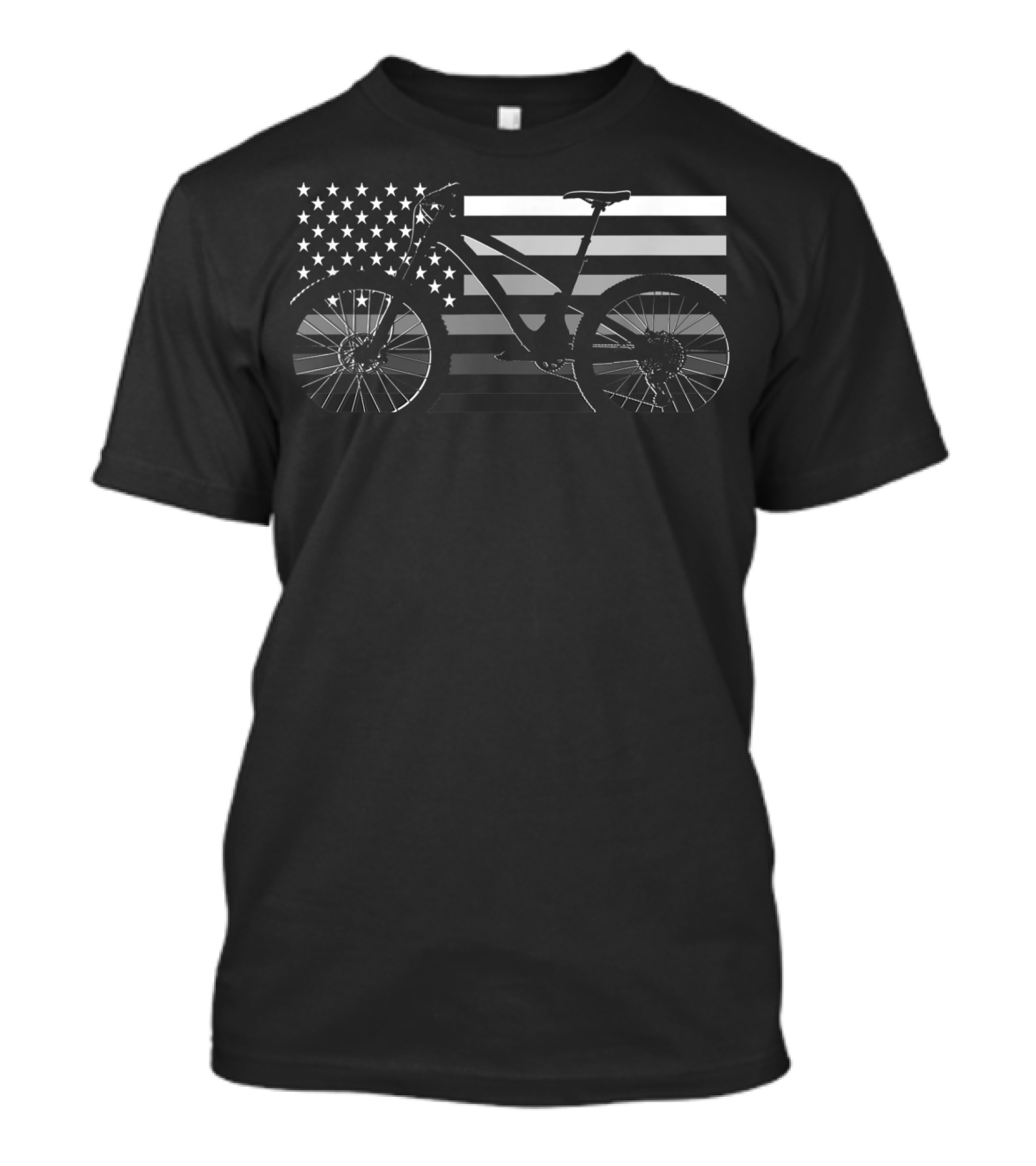 American Flag Mountain Bike Mtb T-Shirt
