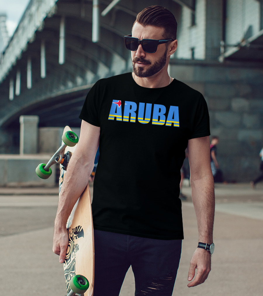 Aruba Flag Caribbean Vacation Travel Beach T-Shirt