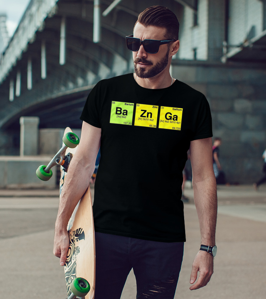 Bazinga Periodic Table Ba Zn Ga Chemistry Elements T-Shirt