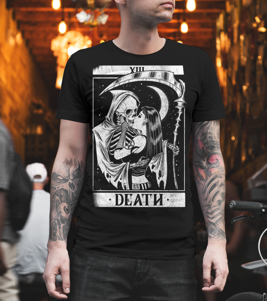 Blackcraft Vintage Death Grim Reaper Tarot XIII Kiss T-Shirt