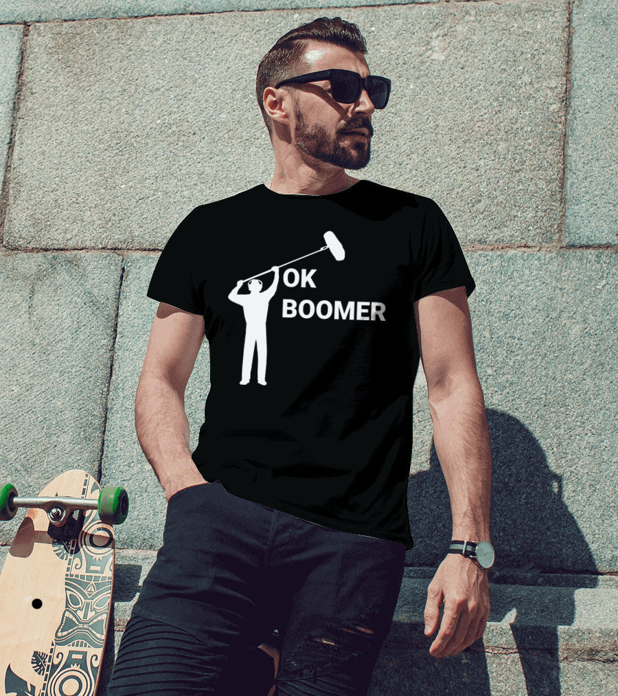 Boom Operator Ok Boomer Boom Microphone Sound T-Shirt