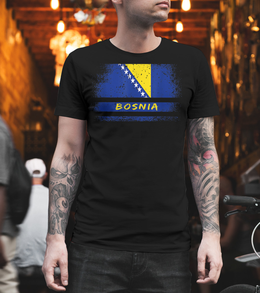 Bosnia Flag Vintage Sarajevo T-Shirt