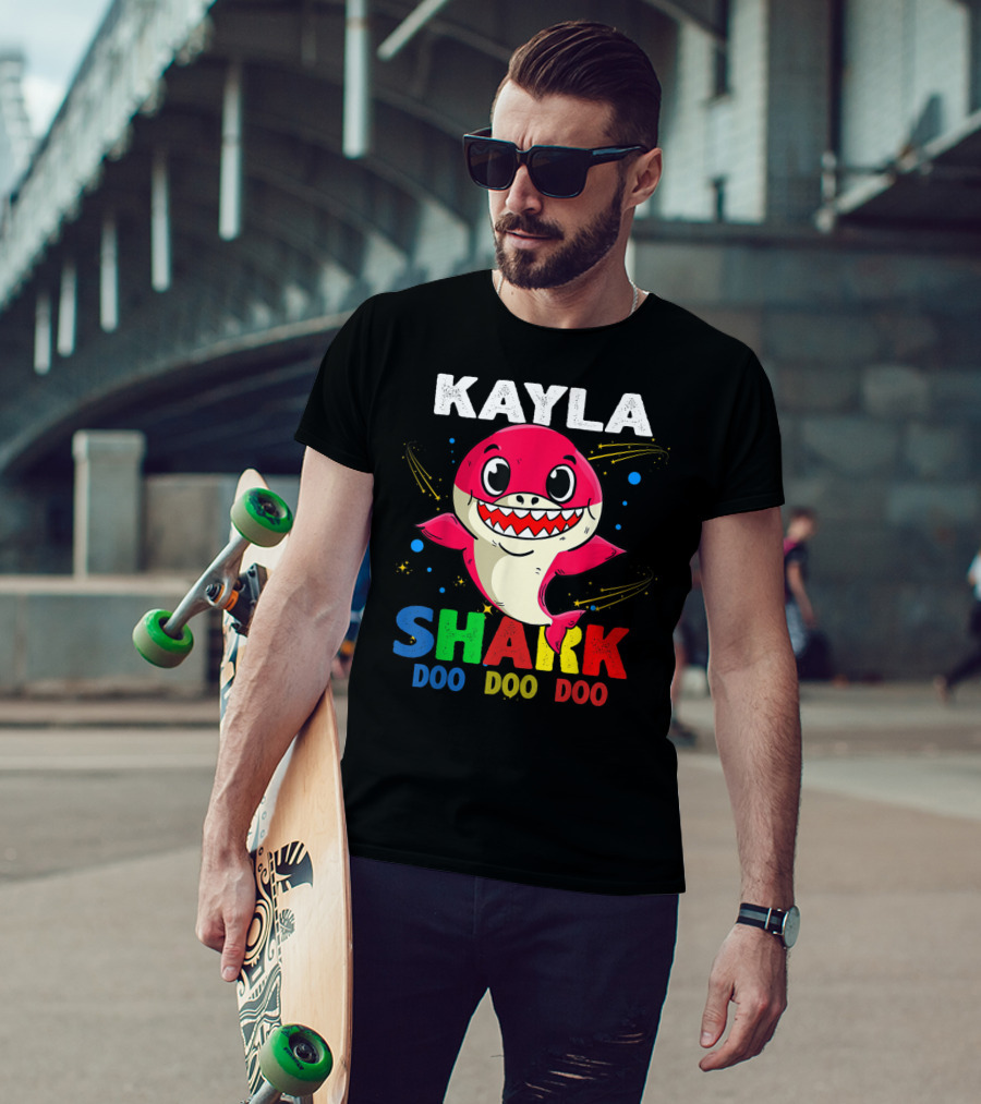 Kayla Shark Doo Doo Doo Custom Name Colorful T-Shirt