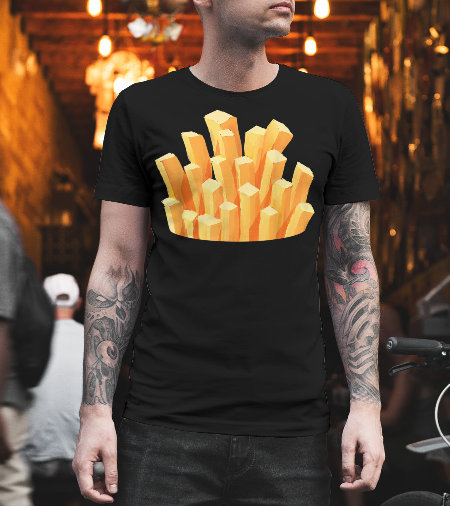 French Fries Costume Halloween Easy Cosplay Iconic Food T-Shirt