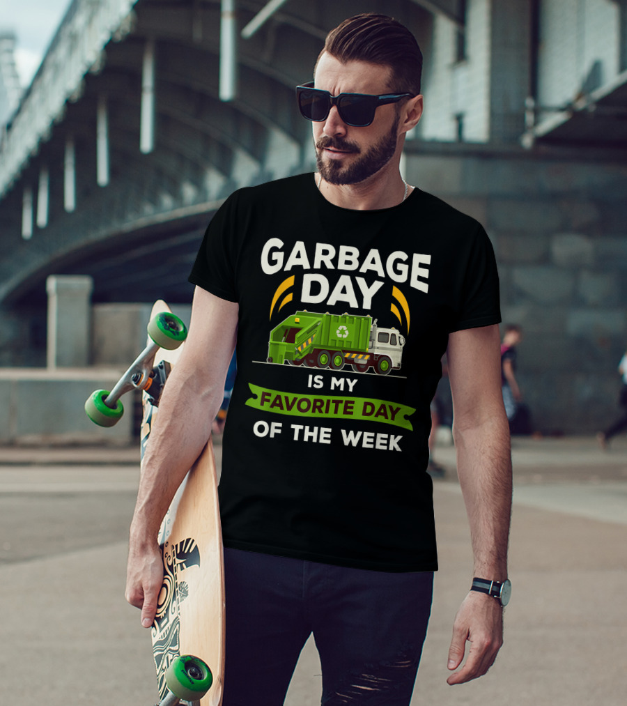 Garbage Day Is My Favorite Day Of The Week Kids City Garbage Truck T-Shirt