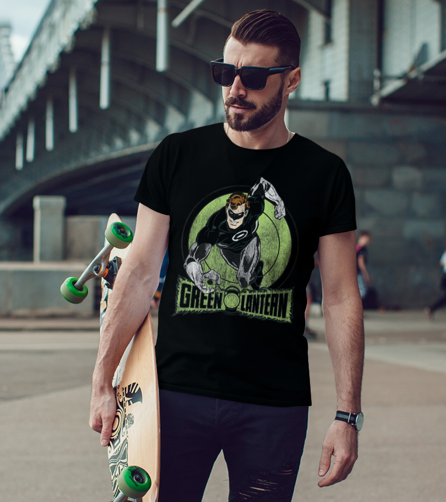 Green Lantern Dynamic Hero Inside Emblem Circle T-Shirt