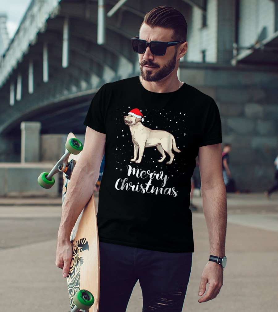 Merry Christmas Labrador Retriever Santa Hat T-Shirt