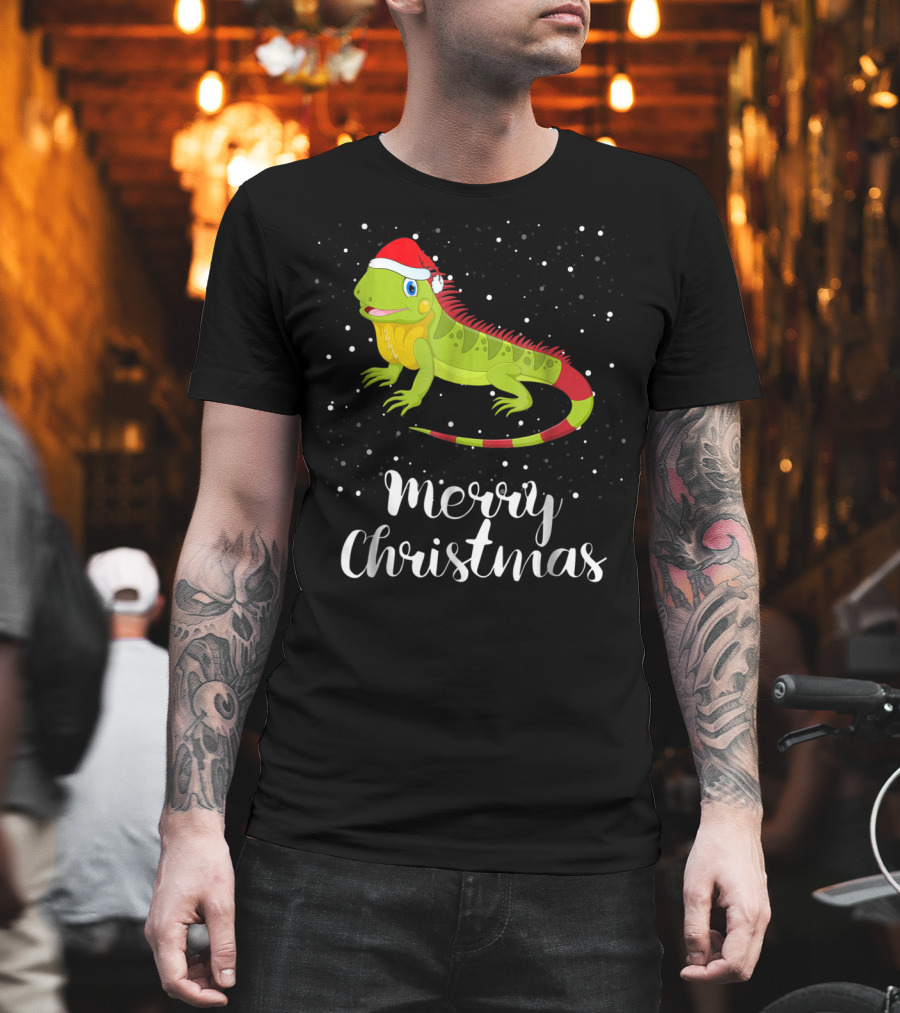Merry Christmas Iguana Funny Family Matching Group T-Shirt