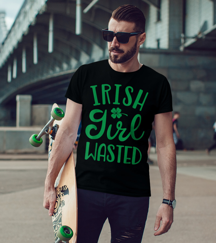 Irish Girl Wasted Shamrock T-Shirt