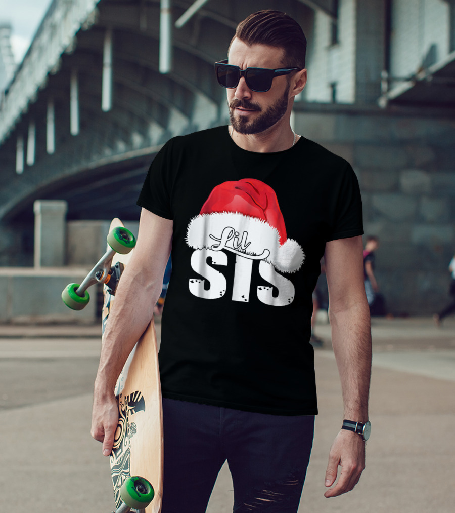 Lil Sis Santa Christmas Family T-Shirt