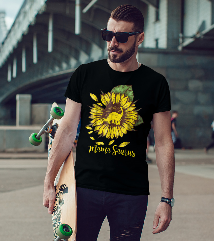 Mamasaurus Dinosaur Sunflower T-Shirt