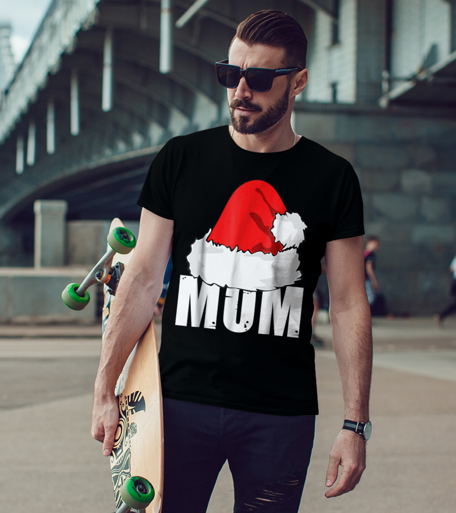 Mum Christmas Santa Hat Family Matching T-Shirt