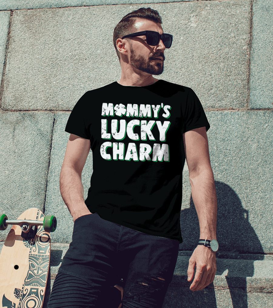Mommy's Lucky Charm St Patrick's Day Clover T-Shirt