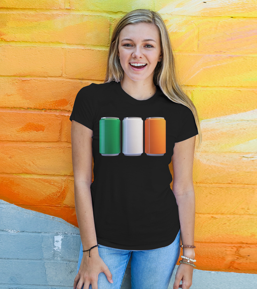 Irish Flag Beer Cans St Patrick's Day Ireland T-Shirt
