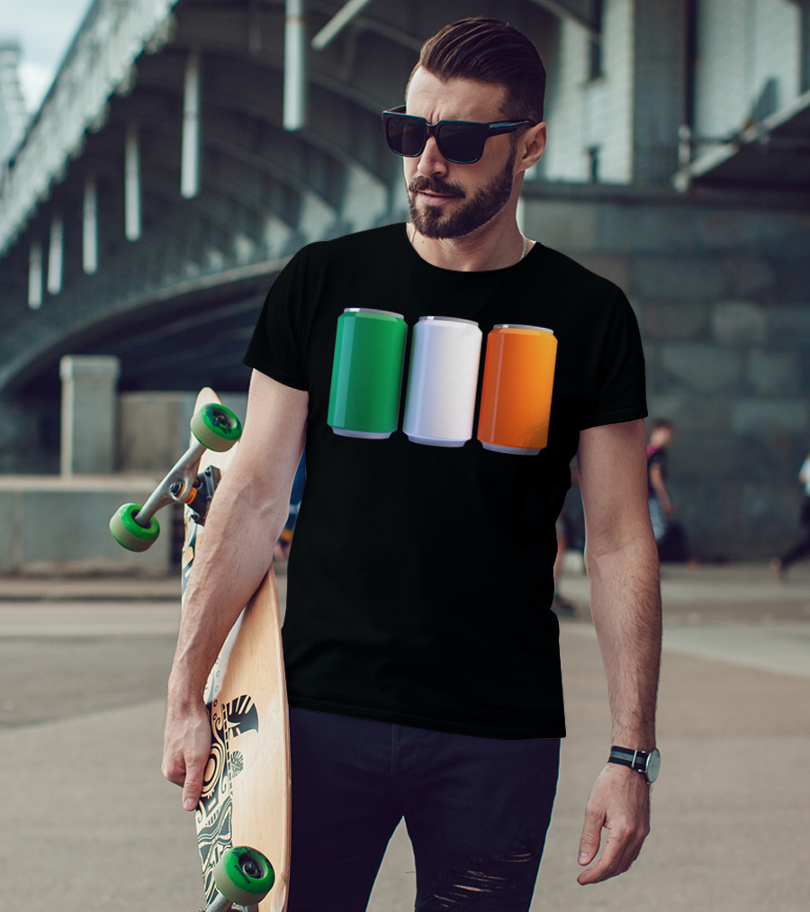 Irish Flag Beer Cans St Patrick's Day Ireland T-Shirt