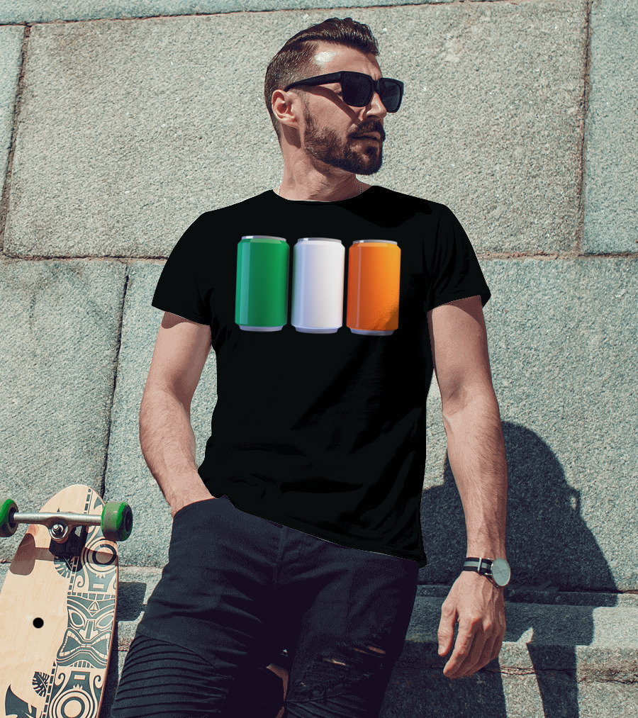 Irish Flag Beer Cans St Patrick's Day Ireland T-Shirt