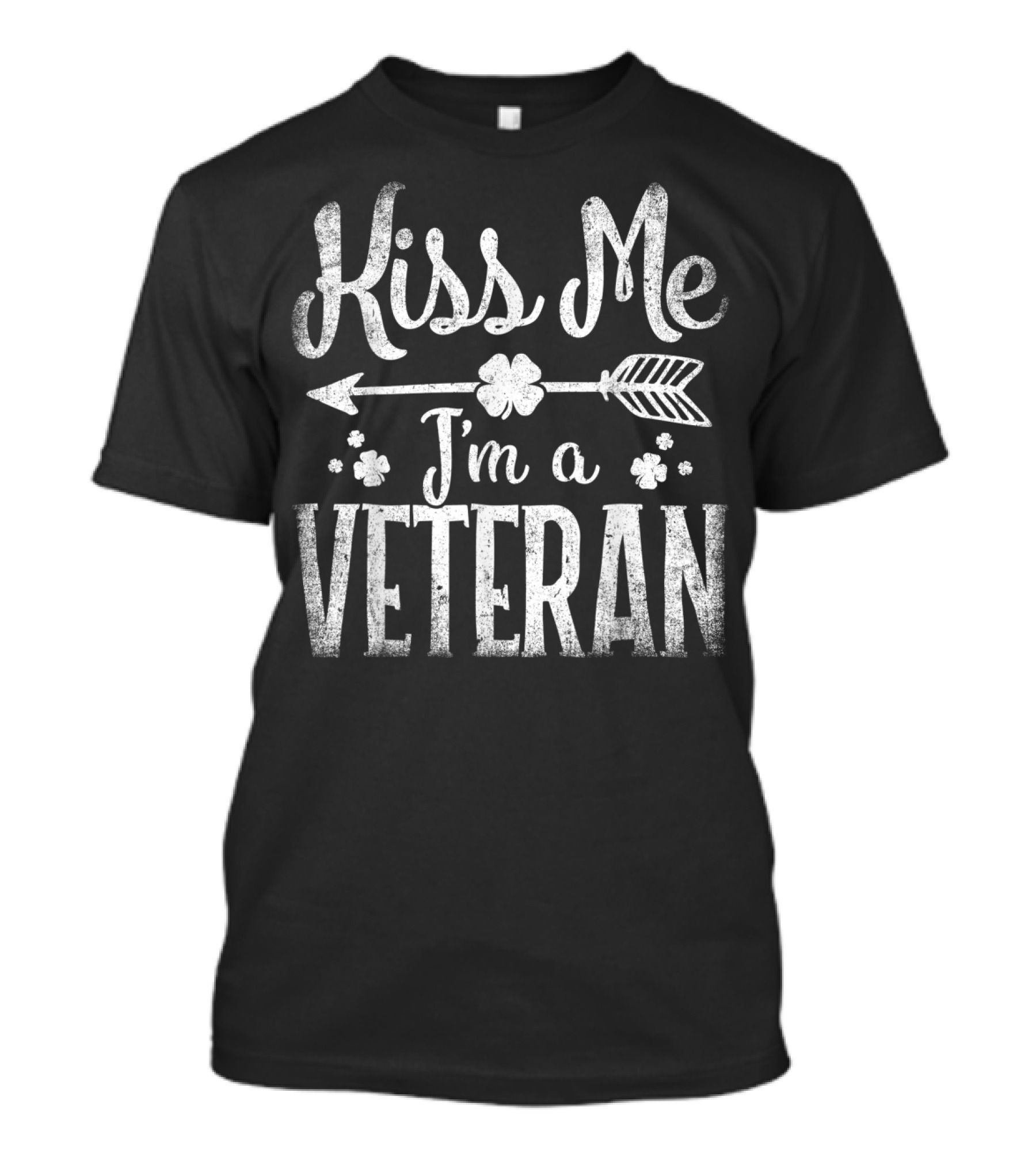 Kiss Me I'm A Veteran Arrow Shamrocks T-Shirt