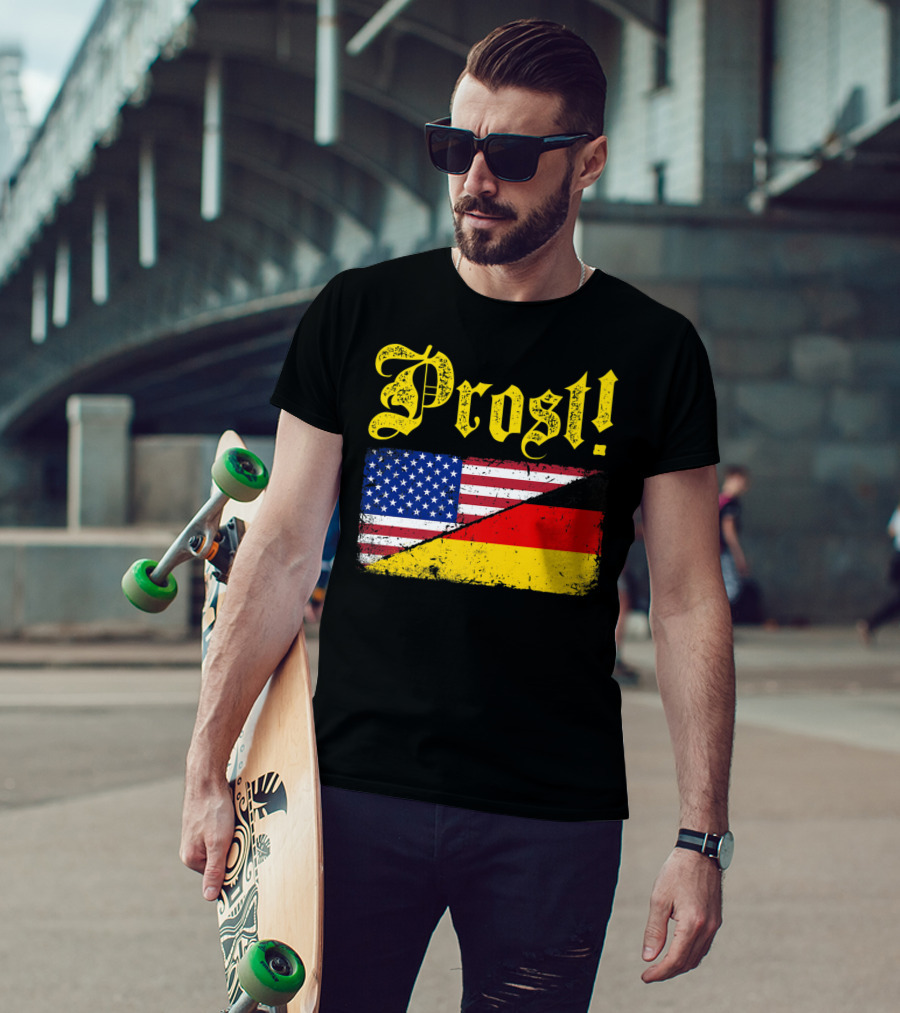 Prost German American Flag Oktoberfest T-Shirt