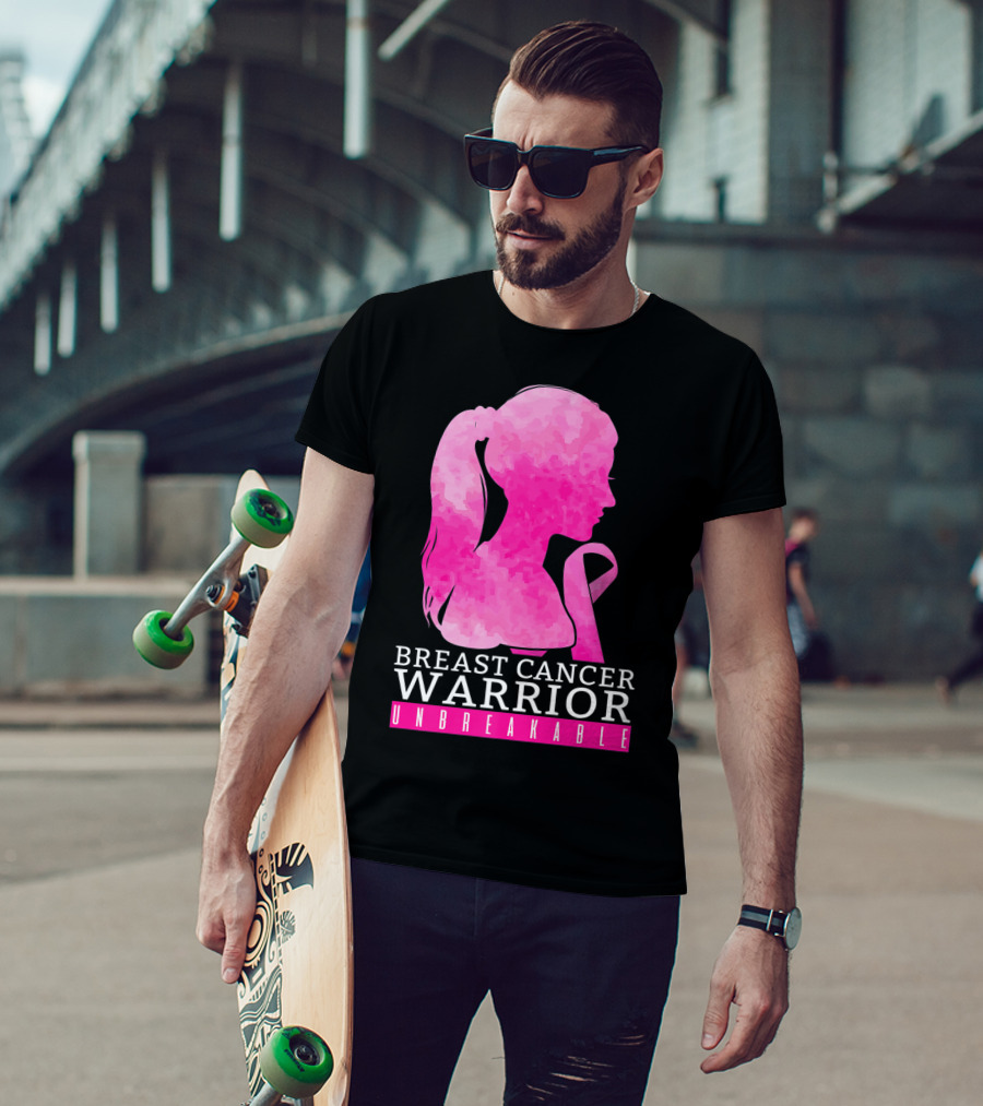 Breast Cancer Warrior Unbreakable Pink Ribbon T-Shirt