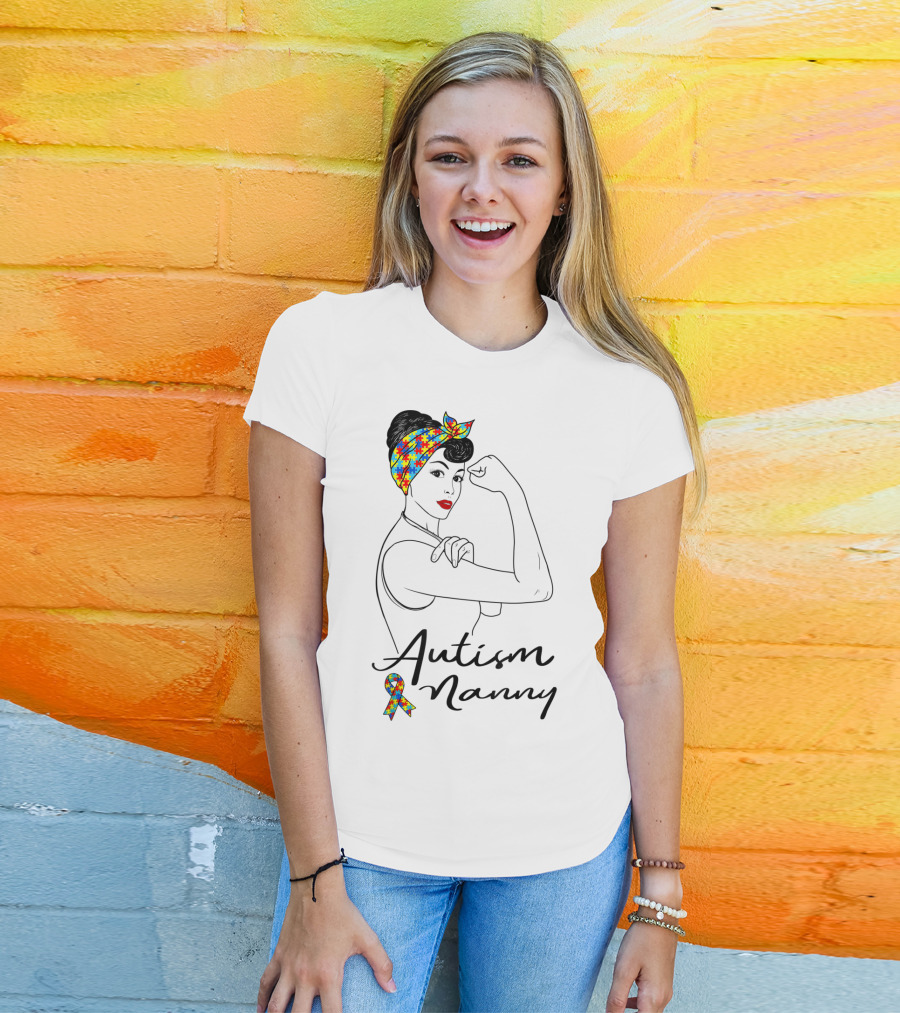 Autism Nanny Unbreakable Rosie Autism Awareness Puzzle T-Shirt
