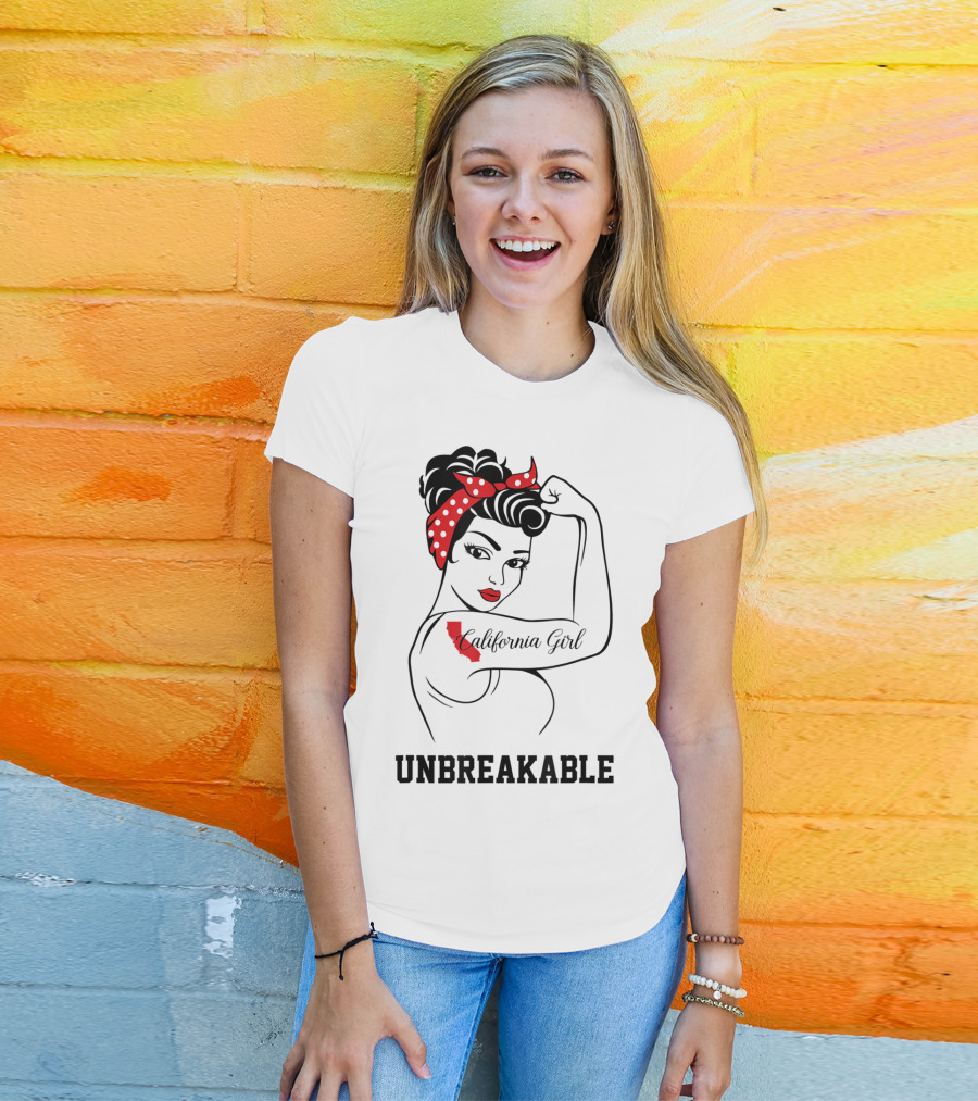 California Girl Unbreakable Retro Red Bandana T-Shirt