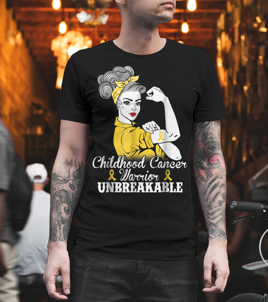 Childhood Cancer Warrior Unbreakable Awareness Month T-Shirt