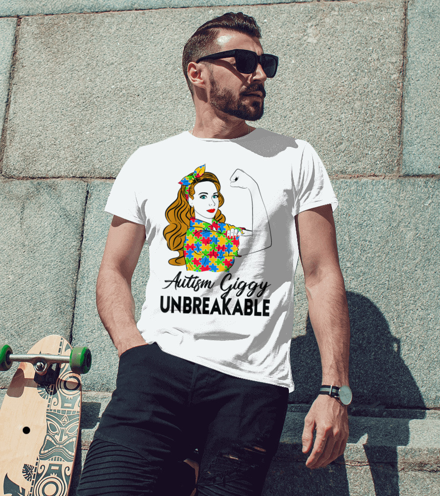 Autism Giggy Unbreakable Puzzle Piece Empowerment T-Shirt