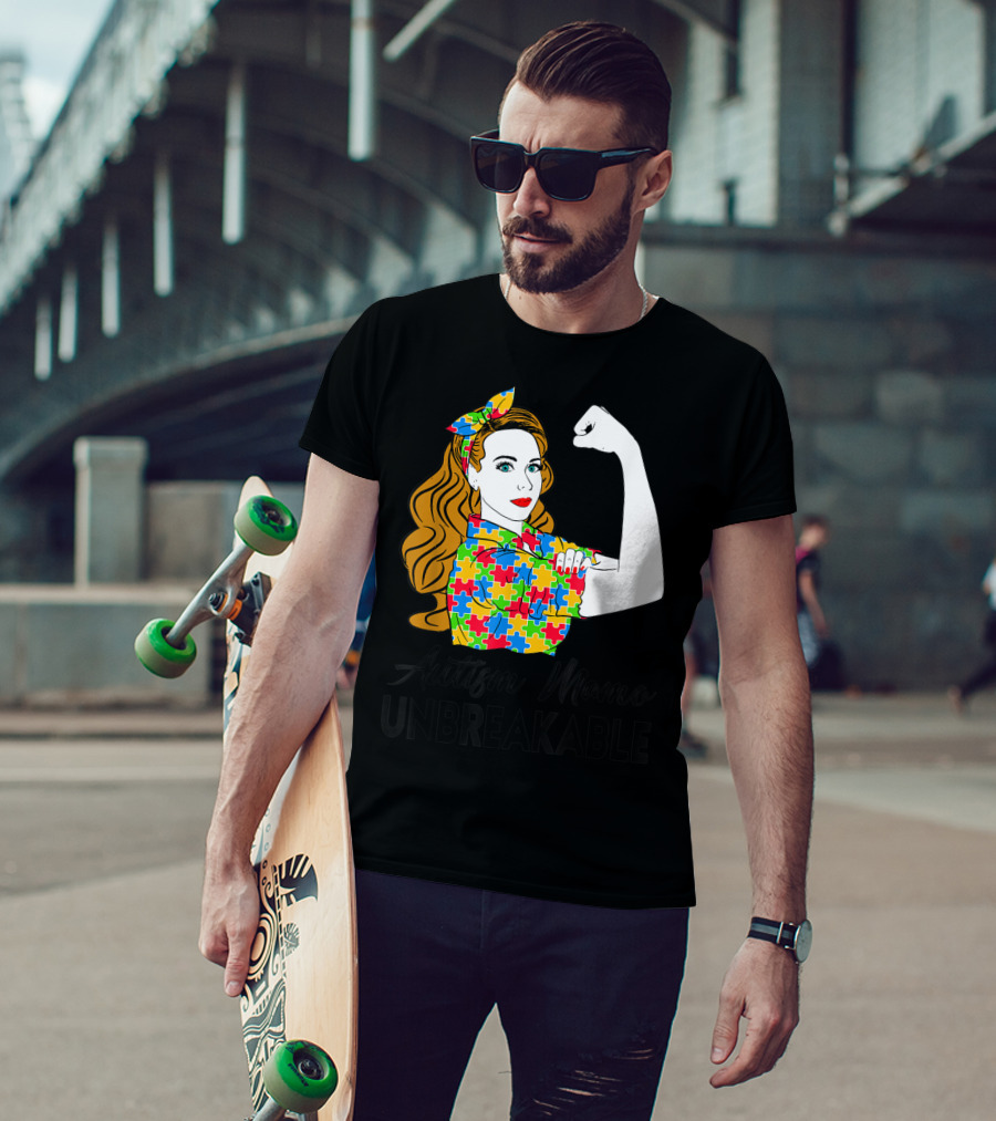 Autism Mamo Unbreakable Puzzle Piece Awareness T-Shirt