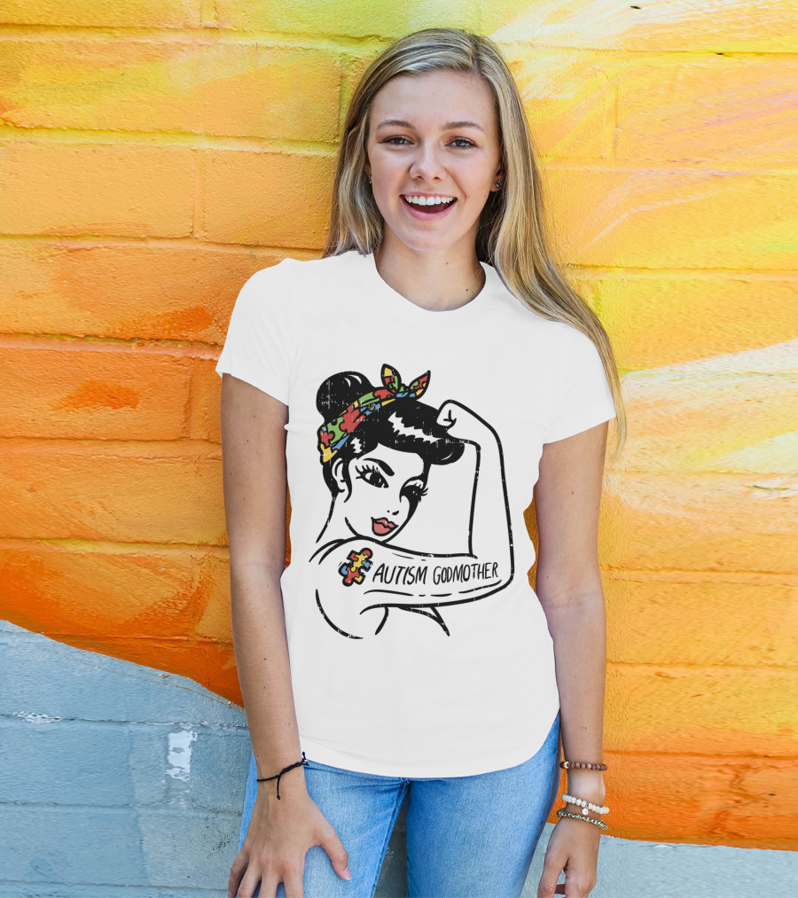 Autism Godmother Unbreakable Puzzle Piece Tattoo T-Shirt