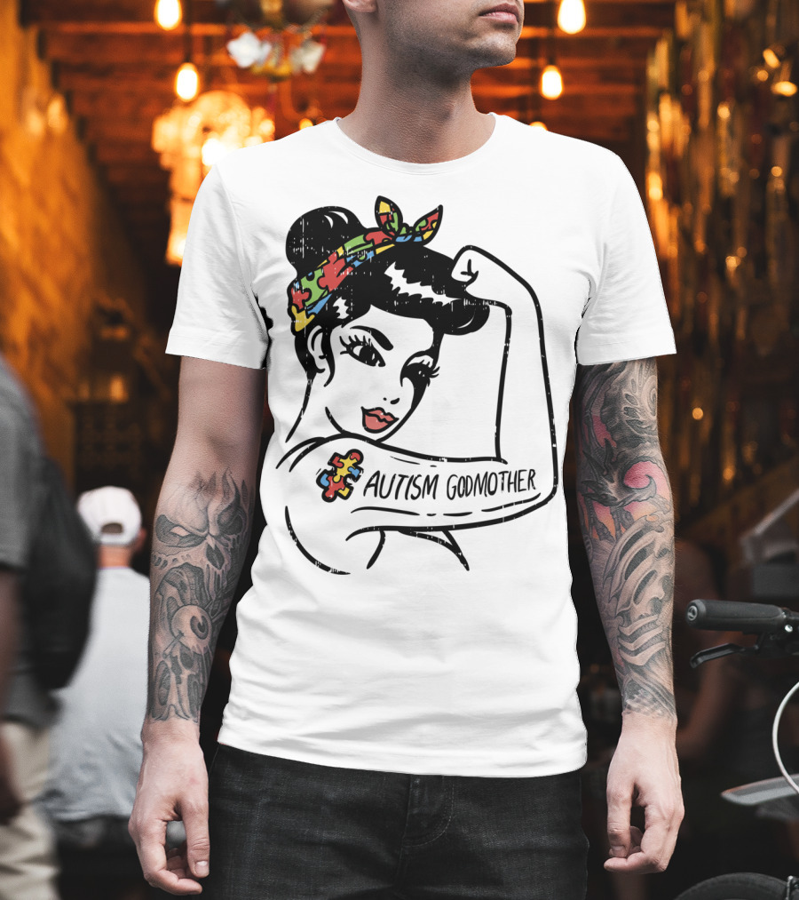 Autism Godmother Unbreakable Puzzle Piece Tattoo T-Shirt