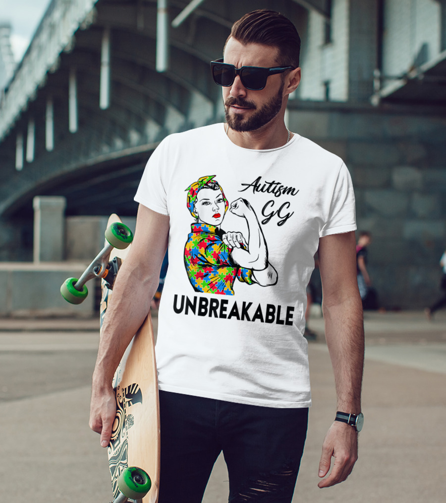 Autism Gg Unbreakable Autism Awareness Iconic Empowerment T-Shirt