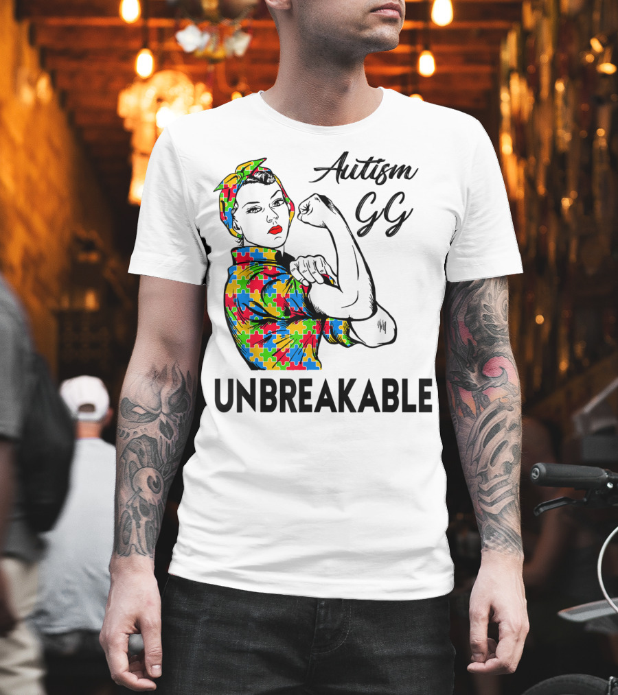 Autism Gg Unbreakable Autism Awareness Iconic Empowerment T-Shirt