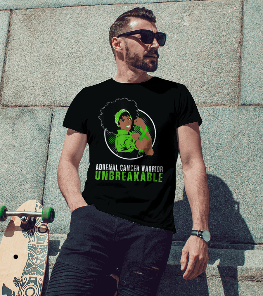 Adrenal Cancer Warrior Black Girl Unbreakable T-Shirt