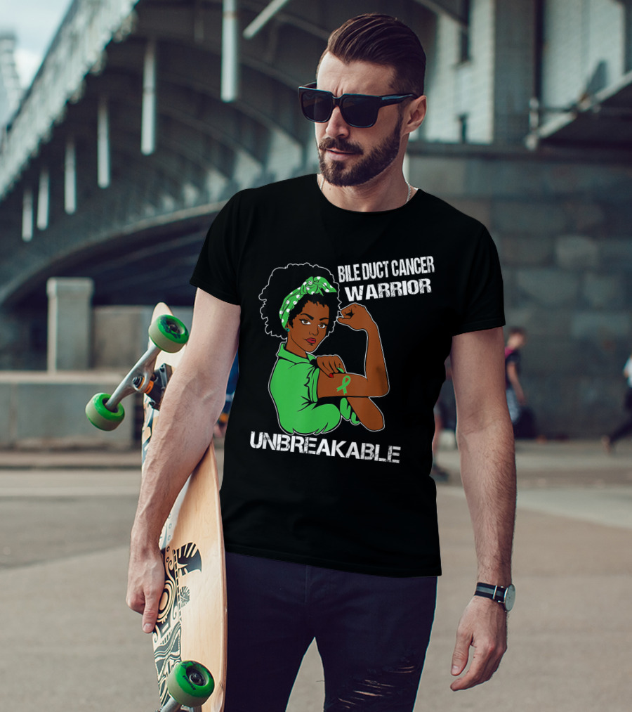 Bile Duct Cancer Warrior Unbreakable Strong Woman With Awareness T-Shirt